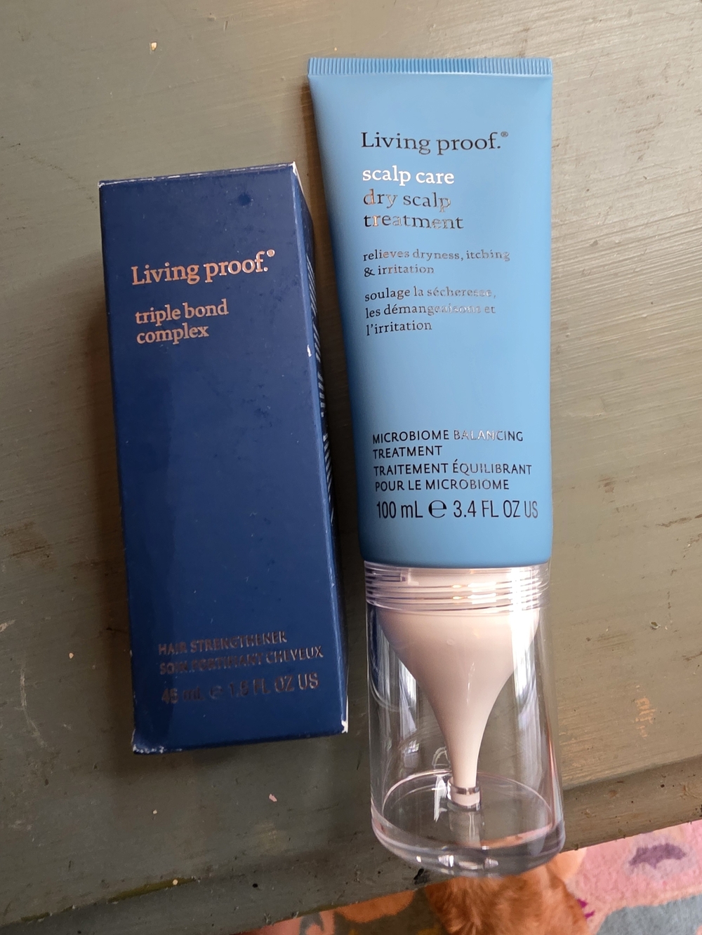 Living Proof scalp care dry scalp treatment And Triple Bond Complex